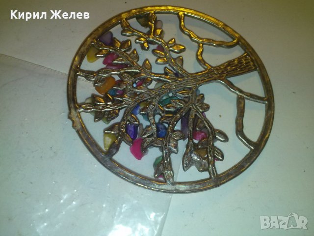 ПОСРЕБРЕНА ВИСУЛКА с МНОГО ЦВЕТНИ КАМЪЧЕТА АРТ МЕДАЛЬОН 71451, снимка 8 - Колиета, медальони, синджири - 29723026