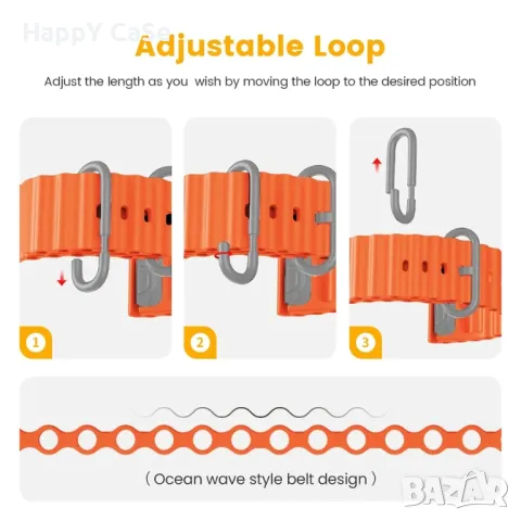 OCEAN BAND Каишка за смарт часовник Huawei Watch/Samsung/Apple/Xiaomi/Garmin/Amazfit/Casio/Honor, снимка 9 - Каишки за часовници - 47879793