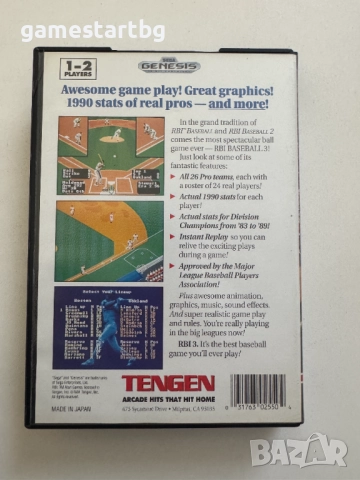 RBI Baseball 3 Genesis за Sega Mega Drive, снимка 2 - Други игри и конзоли - 52916137