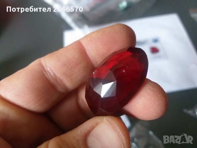 Натурален сертифициран червен Топаз 90 карата , рубин смарагд сапфир диамант  изомруд, снимка 3 - Антикварни и старинни предмети - 35359568