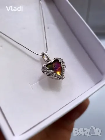 Сребърно колие с обеци, снимка 5 - Бижутерийни комплекти - 47856901