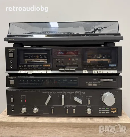 🔊Ретро аудио система - сет TECHNICS - усилвател, двукасетъчен дек, тунер и грамофон + опция колони🔊
