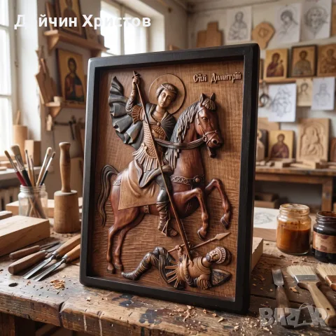 Свети    Димитър , снимка 2 - Икони - 56417175