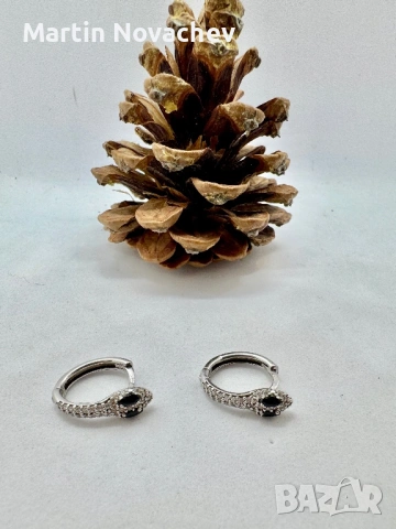 Сребърни обеци с цирконий