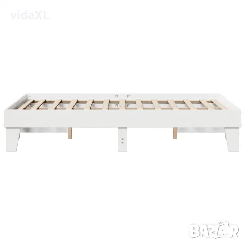 vidaXL Рамка за легло без матрак, бял, 120x190 см, борово дърво масив, снимка 5 - Спални и легла - 56148275