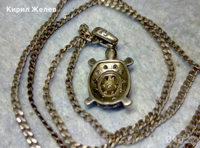 ФИГУРАЛЕН СКЪПОЦЕНЕН СРЕБЪРЕН МЕДАЛЬОН КОСТЕНУРКА СРЕБЪРНА ВЕРИЖКА КОЛИЕ РОДИРАНО СРЕБРО 925 47539, снимка 3 - Колиета, медальони, синджири - 49606084