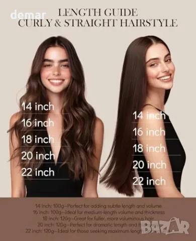 VINBAO екстеншъни за коса с клипс 45,7 см прави 6 броя, 120 г, снимка 7 - Аксесоари за коса - 55871303