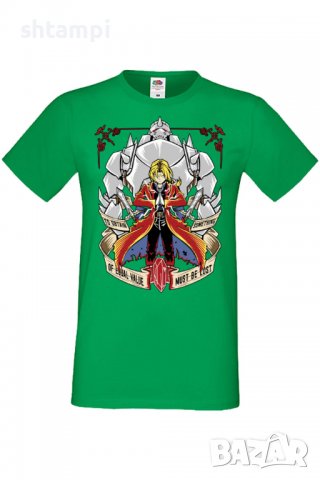 Мъжка тениска Fullmetal Alchemist Edward Elric,Анимация,игра,Празник,Повод,, снимка 8 - Тениски - 38096383