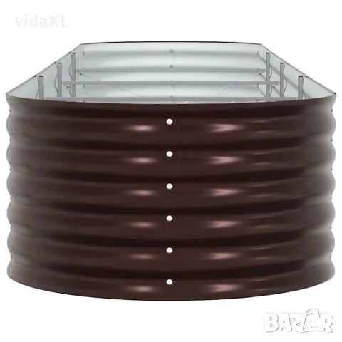 vidaXL Повдигнато легло Кафяво 400 x 80 x 44 cm Стомана, снимка 6 - Саксии и кашпи - 56147544