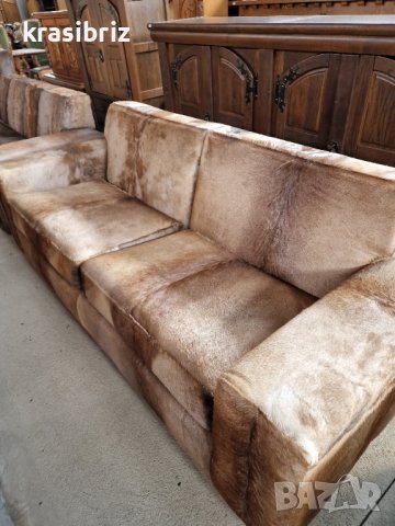 НОВИ ! УНИКАТ! Дивани Естествена Кожа с косъм Елен внос от Германия , снимка 12 - Дивани и мека мебел - 37674650