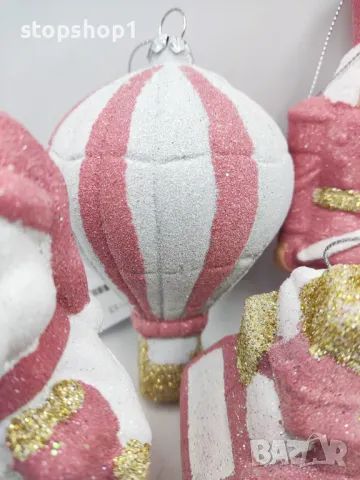 Розови Коледни играчки Christmas , снимка 2 - Декорация за дома - 47701310