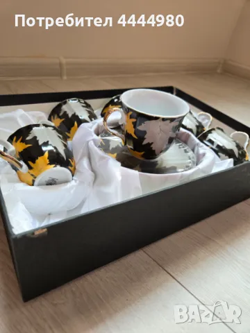 Сервиз/ комплект от 6 чаши с чинийки, снимка 3 - Сервизи - 49897472