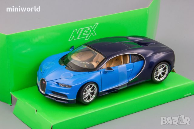 Bugatti Chiron 2016 - мащаб 1:24 на Welly моделът е нов в кутия, снимка 3 - Колекции - 38484027