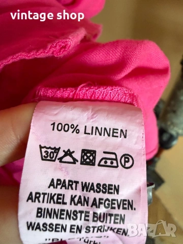 Ленена туника цвят циклама, размер L/XL, снимка 7 - Туники - 54100209