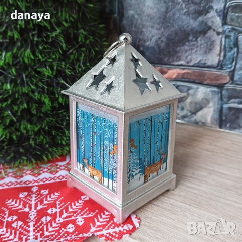 1797 Малък коледен фенер с Дядо Коледа светеща коледна украса, снимка 6 - Декорация за дома - 30705366