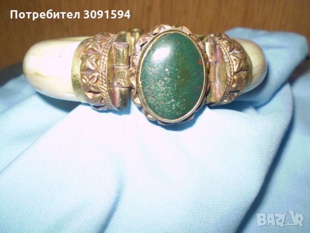 Ретро Гривна От Кост С Месингов Обков, снимка 8 - Гривни - 35595504