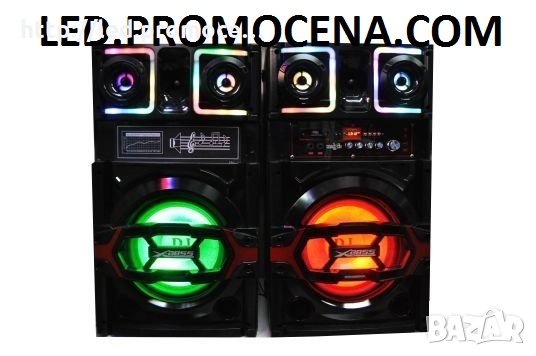 Караоке Комплект Активни Тонколони с вграден усилвател, два безжични микрофона, FM радио,BL/ SD/USB, снимка 2 - Караоке - 26824879