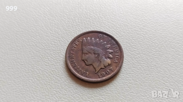 	1 цент 1907 САЩ - Индианска глава, снимка 1