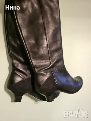 Кожени ботуши на ток 