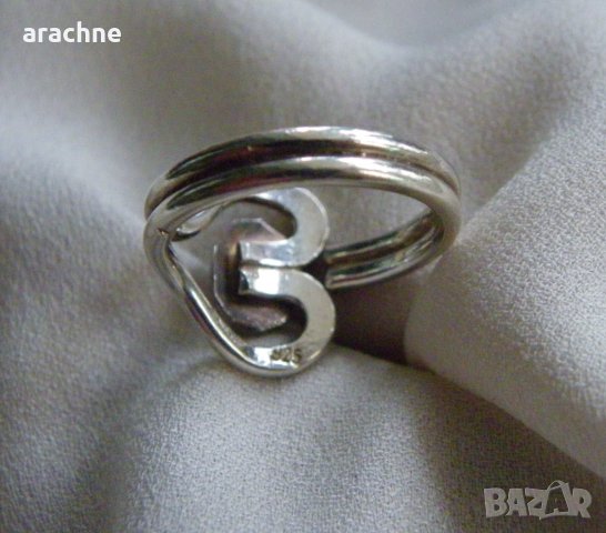 Сребърен пръстен с аквамарин, снимка 5 - Пръстени - 30864432