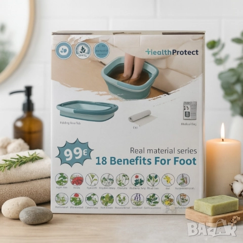 Комплект за детокс и релакс на краката – 20 сашета с 18 билки + сгъваем СПА леген, снимка 7 - Други стоки за дома - 51849025