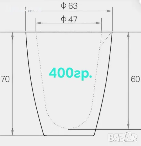 Пота кварцова,поти кварцови тип чаша.Обем от 400 до 2000гр., снимка 5 - Други машини и части - 27638364