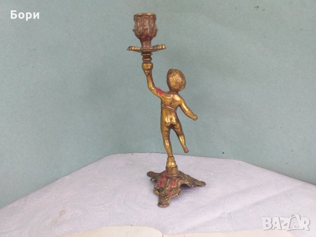 Бронзов свещник, снимка 9 - Статуетки - 34027240