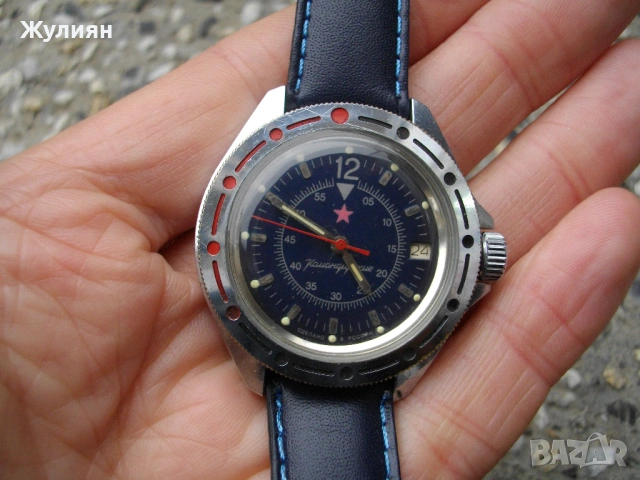 КОЛЕКЦИОНЕРСКИ КОМАНДИРСКИ ЧАСОВНИК ВОСТОК WOSTOK, снимка 3 - Антикварни и старинни предмети - 53963129