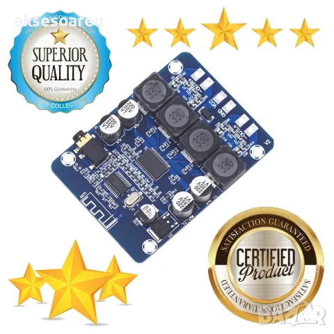 Нов Висококачествен 2x45W 12V 24V Стерео Hi-Fi аудио Bluetooth Цифров усилвател Клас D мощен готов, снимка 6 - Ресийвъри, усилватели, смесителни пултове - 56199158
