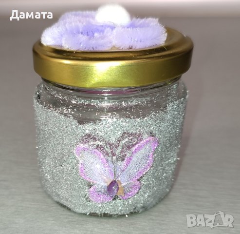 Малки, декорирани бурканчета с чаена свещ , снимка 6 - Декорация за дома - 39897965