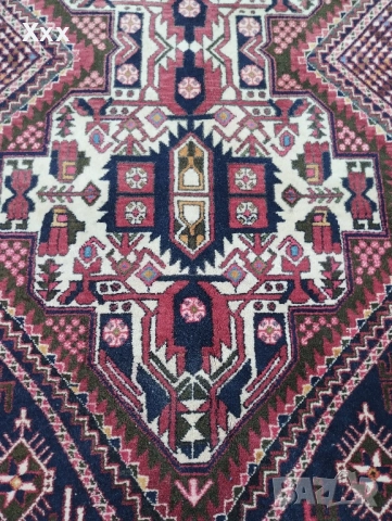 Ръчно тъкана вълнена персийска пътека.Иран Afshar.Антика за цените., снимка 3 - Пътеки - 51609123