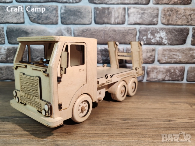 Дървен модел на камион за пътна помощ – Craft Camp, снимка 5 - Коли, камиони, мотори, писти - 52736506