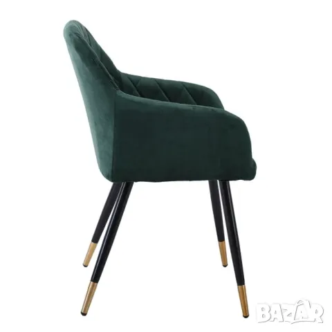 Стол трапезен Rena велур дървесно зелено, снимка 2 - Столове - 47640497