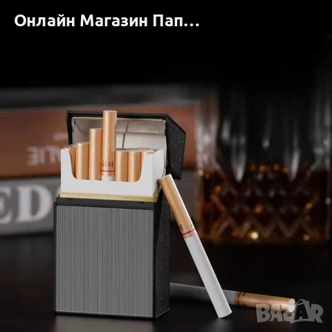 USB зареждаща се кутия за цигари с безпламенна запалка – събира 20 цигари, снимка 3 - Други - 54170945