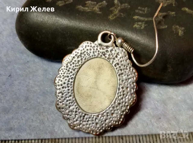 ШАРМАНТНА СРЕБРИСТА БОХО СТИЛ ВИНТИДЖ ОБЕЦА ПОДХОДЯЩА и За АРТ ВИСУЛКА / МЕДАЛЬОН 48809, снимка 2 - Обеци - 48842334