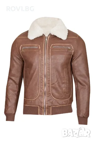 Мъжко зимно кожено яке – 3471, снимка 2 - Якета - 47473014