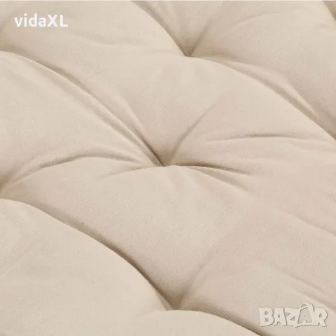vidaXL Палетна възглавница за под, памук, 120x40x7 см, бежова, снимка 8 - Възглавници - 56147662