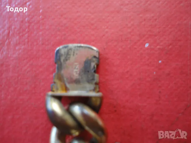 Старинна немска медна гривна с позлата DRGM, снимка 2 - Гривни - 49645821