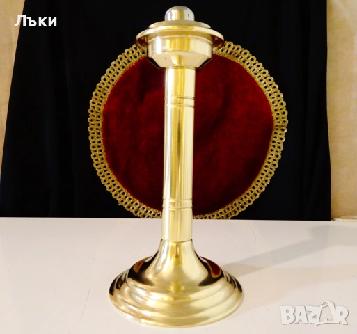 Бронзов свещник с механизъм 26 см.,580 гр. , снимка 4 - Антикварни и старинни предмети - 54101683