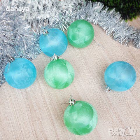 1827 Комплект коледни топки за елха 6 броя, снимка 5 - Декорация за дома - 30778087