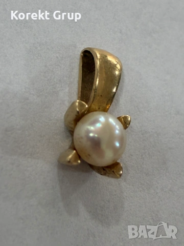 Златна висулка с мъниста 14к, снимка 5 - Колиета, медальони, синджири - 54121683