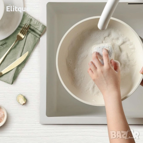 Комплект съдове Goldmann GM-1005 – 5 части с подвижна дръжка, мраморно покритие и индукция, снимка 7 - Други - 53046504