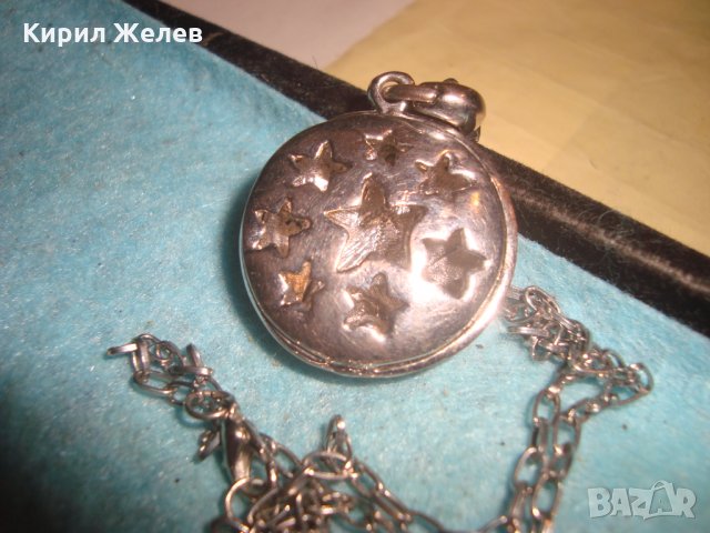 ПОСРЕБРЕН АРТ НУВО СТИЛ СКЪПОЦЕНЕН МЕДАЛЬОН ПЕНДАНТ ЗВЕЗДА АЖУРЕН с ВЕРИЖКА 4534, снимка 3 - Колиета, медальони, синджири - 35261527