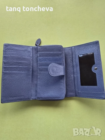 Лилаво портмоне от естествена кожа , снимка 5 - Портфейли, портмонета - 51467645