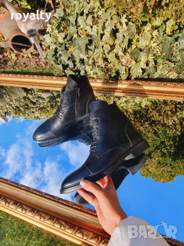 Мъжки Черни Боти ЕСТЕСТВЕНА КОЖА , снимка 2 - Мъжки боти - 52280226