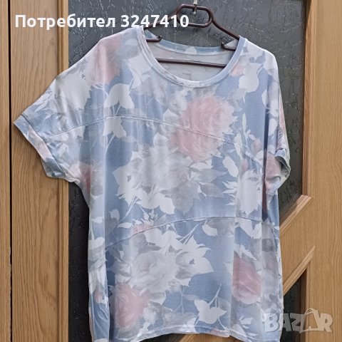 Дамски трикотажни блузи с къс ръкав - размер 3XL - цена за всяка 5лв, снимка 2 - Тениски - 42241299