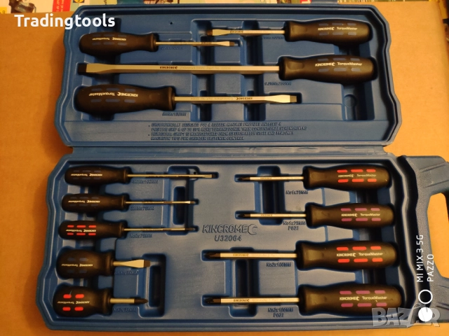 KINCROME 13 броя качествени прави кръстати отвертки кутия, снимка 3 - Отвертки - 52855762