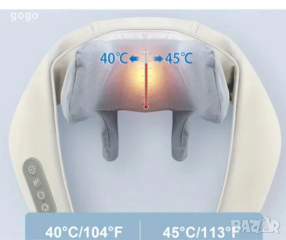 Акумулаторен масажор с топлина за врат,гръб,рамена,крака,за мускулна релаксация