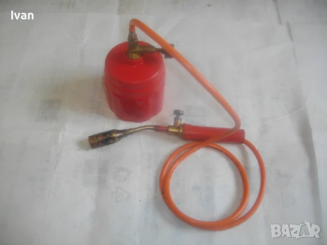 Мини бижутерска горелка за патрон газ пропан-бутан немска оригинална с маркуч и бутилка, снимка 2 - Други инструменти - 51251852