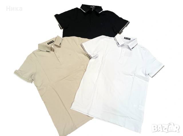 Елегантна блуза с яка - тъмно синя, беж и бяла